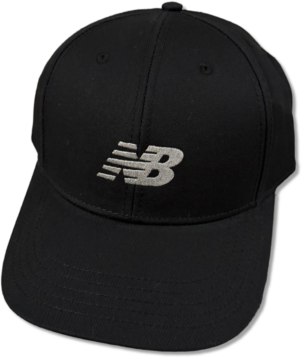 New Balance Hat Cap Snap Back One Size Black Mens Logo Baseball Twill Casual